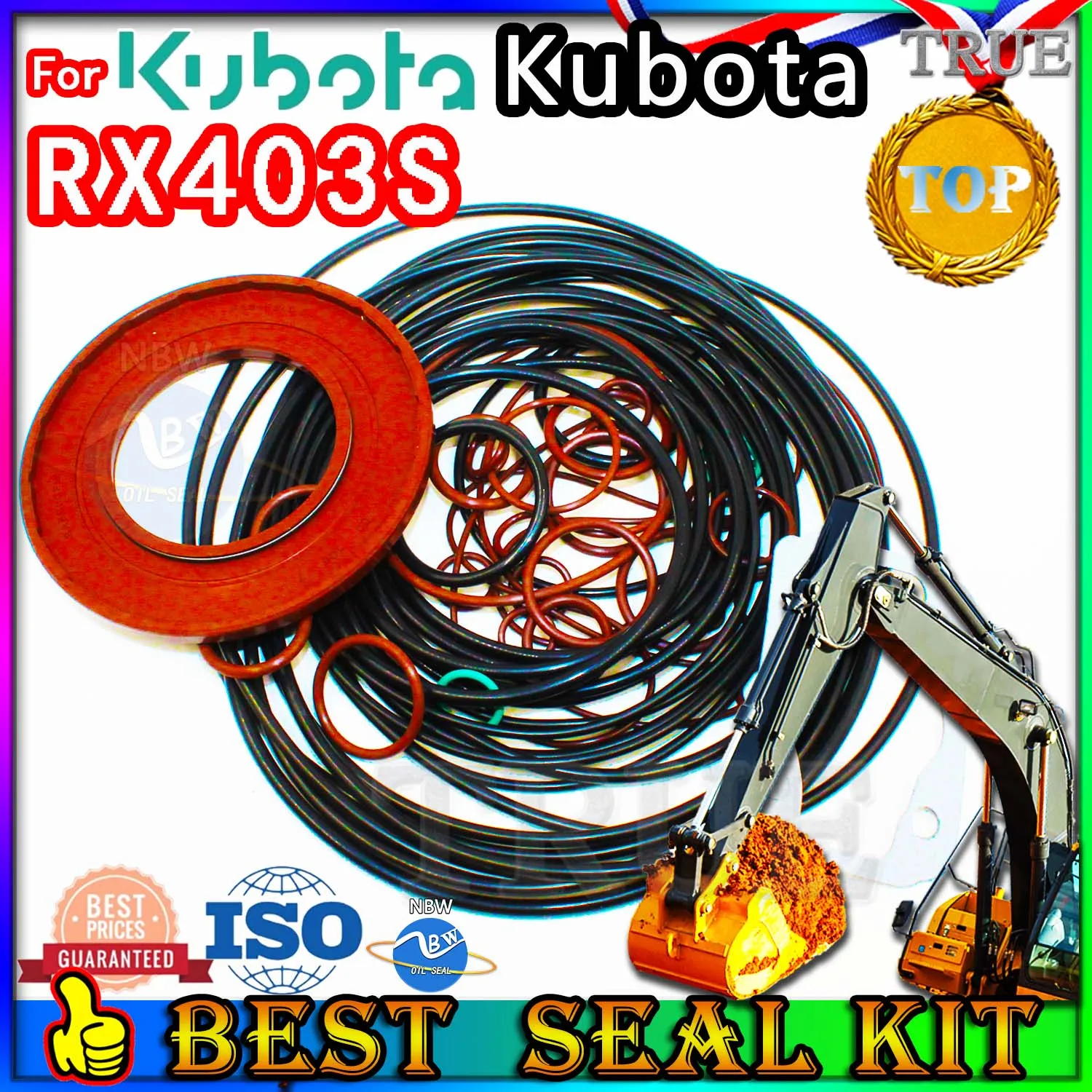 

For Kubota RX403S Oil Seal Repair Kit Boom Arm Bucket Excavator Hydraulic Cylinder Accessories type gearbox Mojing Fluoro rubber