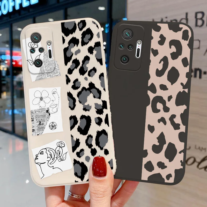 Leopard Print Case For Xiaomi Redmi Note 10 Pro Cover Redmi Note 8 9 11 12 Pro 9T 9C 9A Funda Poco X3 M4 Pro F3 Mi 13T Pro Shell