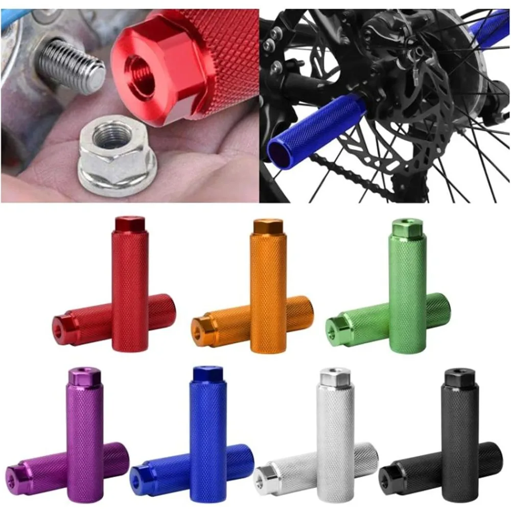 AliExpress NONE 2Pcs Bike Pegs,Black Aluminum Alloy Foot Peg Fit 3/8" BMX Bike Pegs Anti-Skid Foot Pedals for Mountain Cycling Fixie