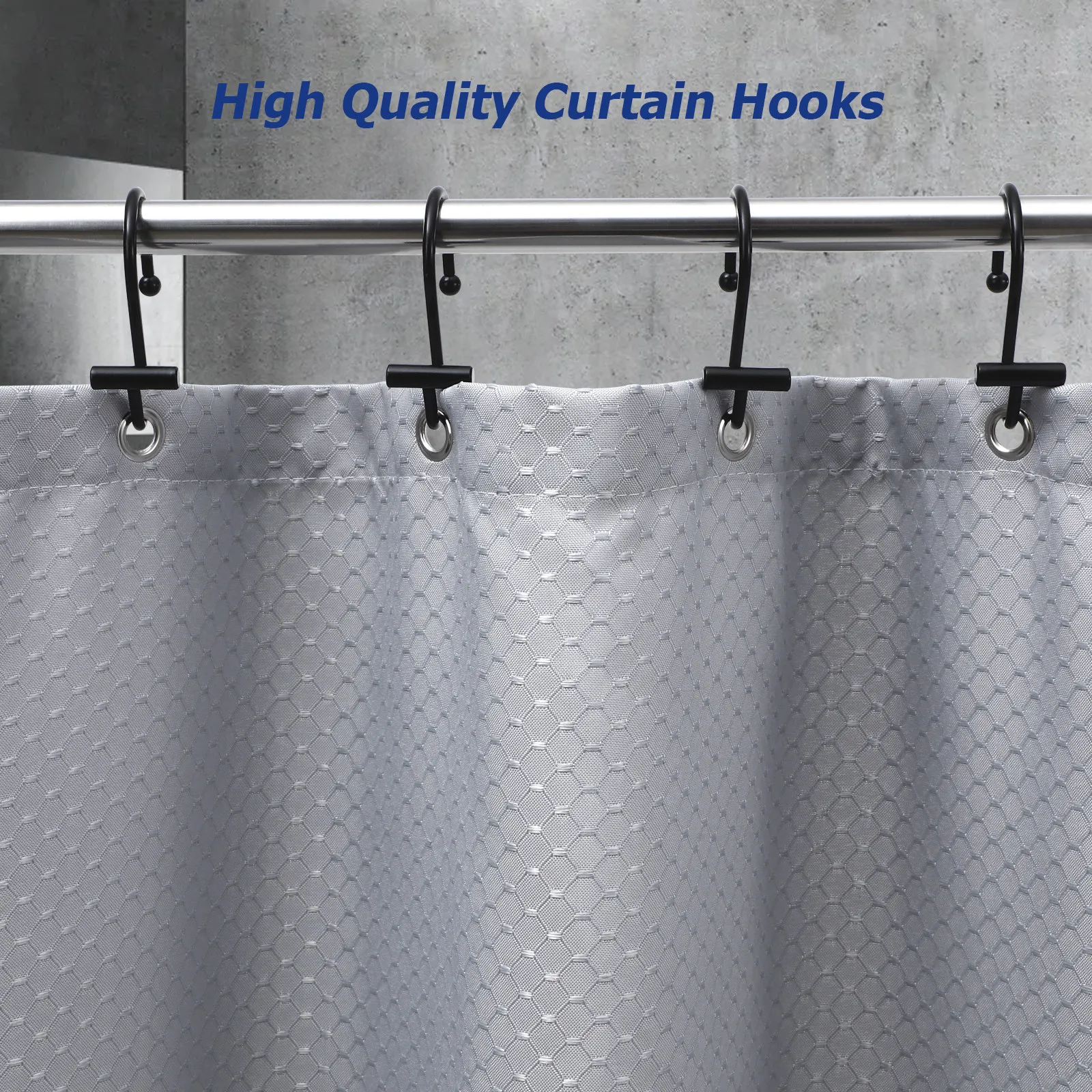 12Pcs S Shape Bathroom Curtain Hooks Electroplated Iron Sliding Quiet Shower Curtain Rings Fits Most Standard Shower Rods view 6