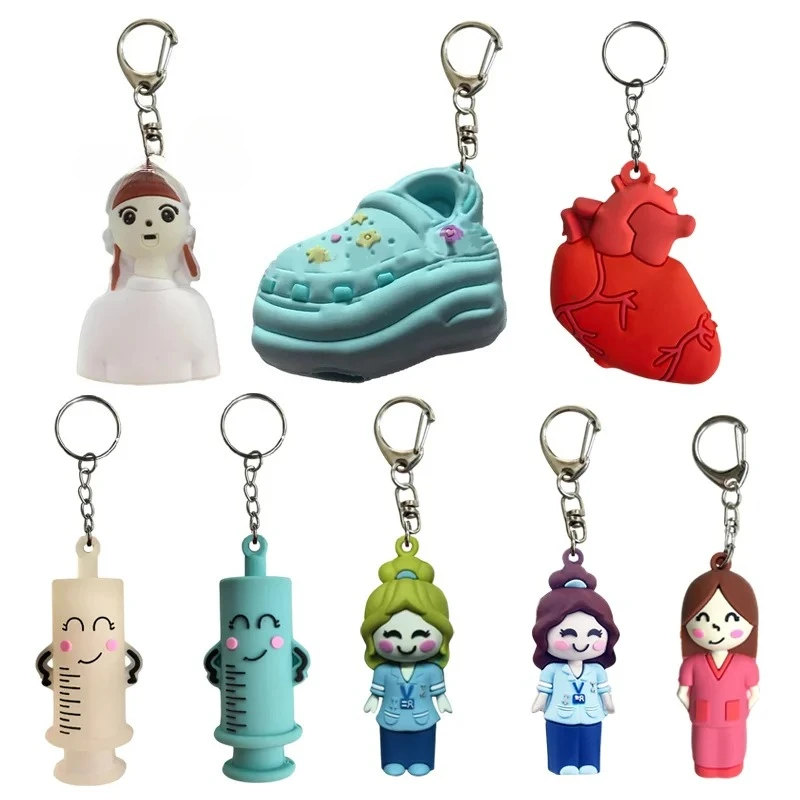 1Pcs Paw Print Girl Shaped Ampoule Bottle Opener Keychain Rubber Cutter Medication Vial Breaker Tool for Home Nurses & Doctors