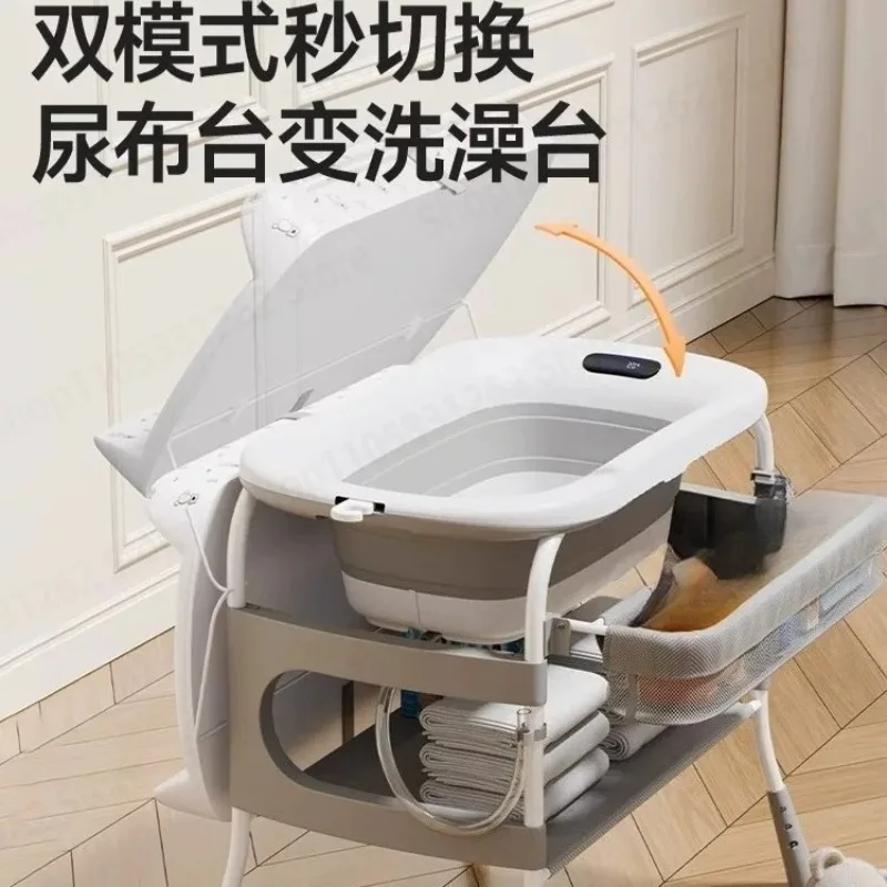 2 in 1 Changing Table with Foldable  Tub Portable Massage Station  Care Diaper