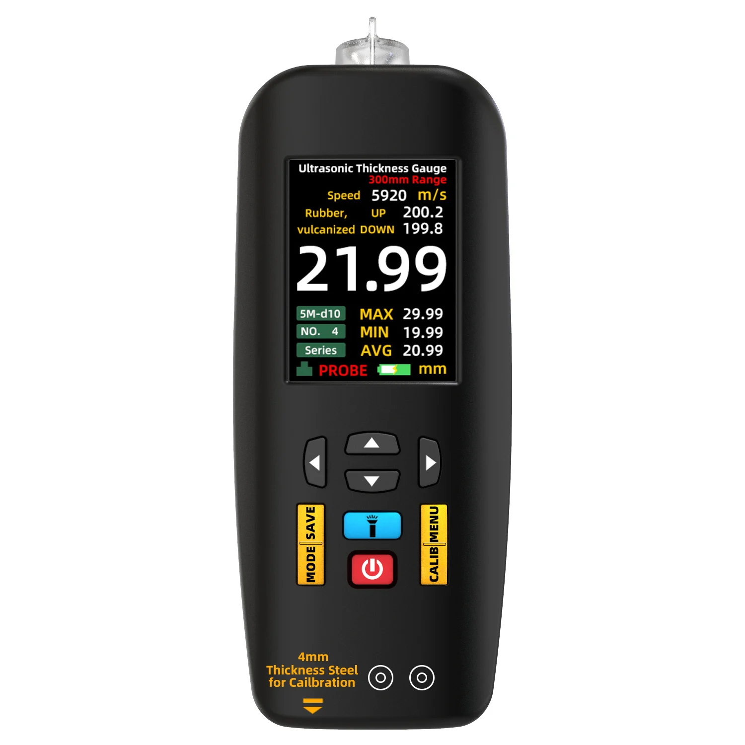 Smart Ultrasonic Thickness Gauge 2.8 inch Color Screen Single/Continuous Thickness Measurement Rechargeable Thickness Gauge