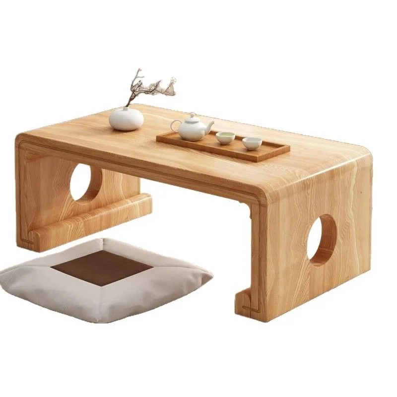 نافذة خليجية من الخشب الصلب، طاولة صغيرة بسيطة، شاي تاتامي ياباني، غرفة نوم كانغ، قهوة منخفضة