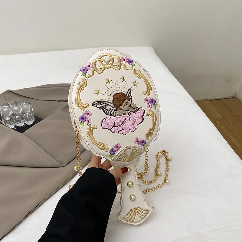 

Women's shoulder bag handmade leather embroidery wallet Baroque style embroidery women's crossbody bag