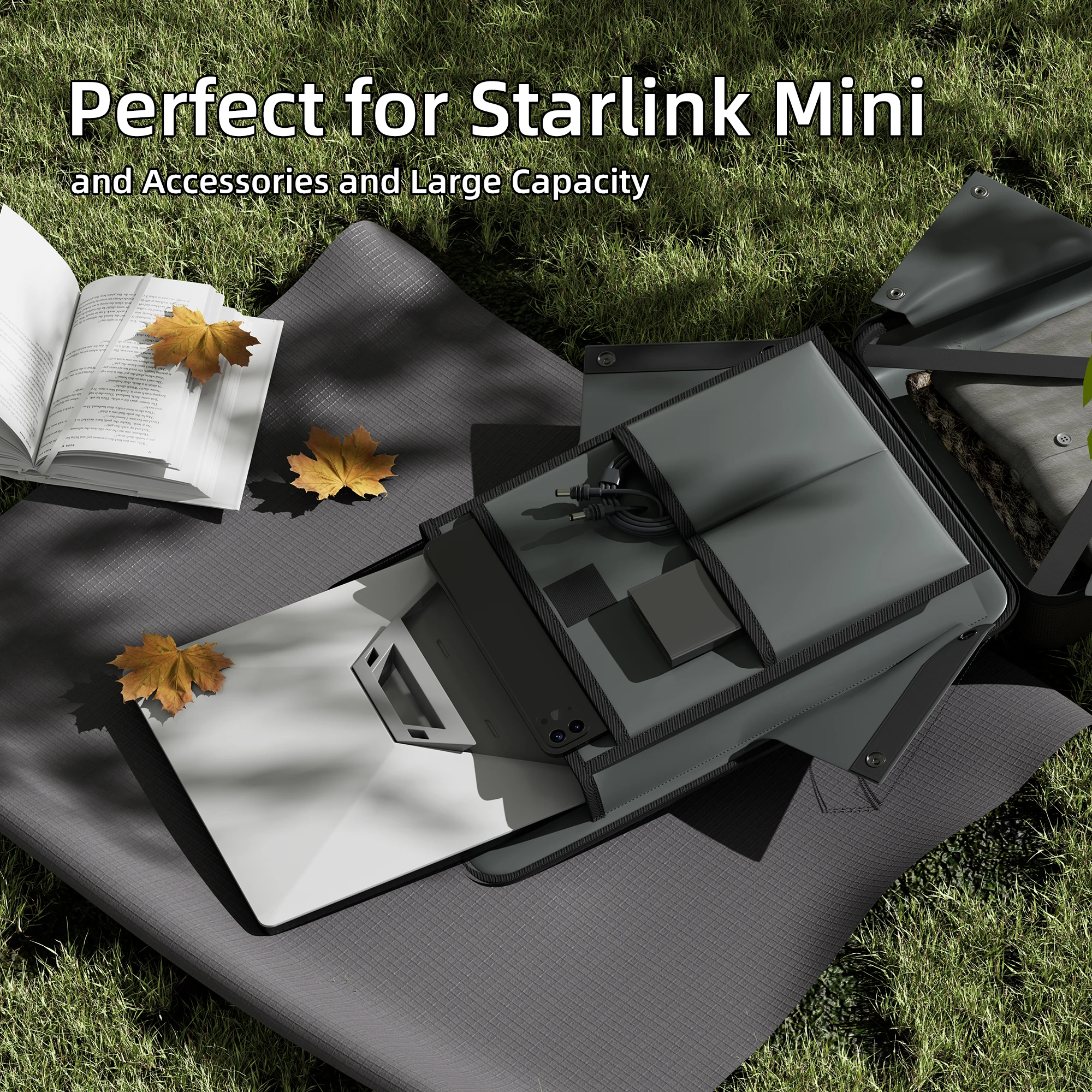 حقيبة ظهر Starlink MINI حافظة Starlink MINI لكابلات الطاقة ومحول البطارية وحقيبة سفر أكثر مقاومة للماء للملحقات