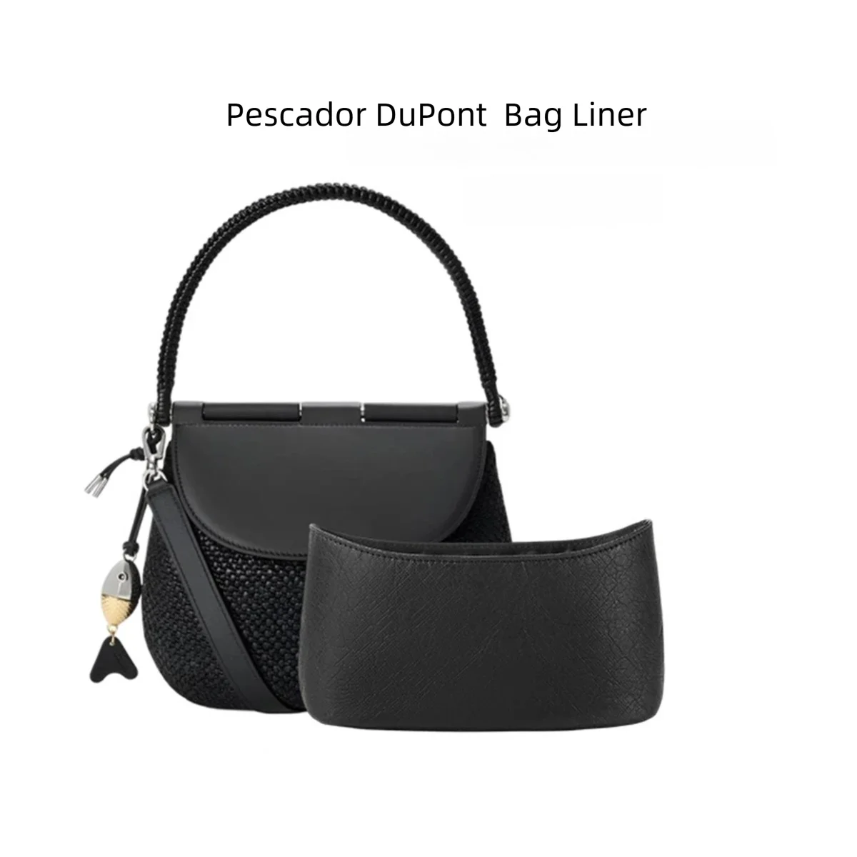 Black Ultra-light Waterproof DuPont Storage Liner Purse Organizer Insert Keeps Bags Shaped & Neat For Pescador Bag