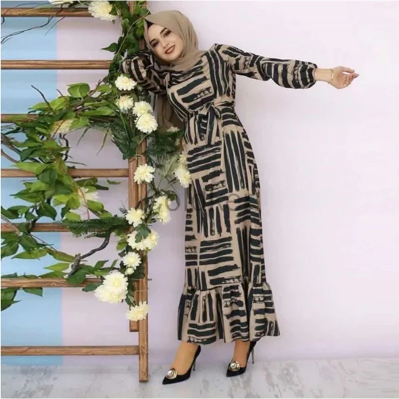 Spring Eid-Vestido de Verano Eid Mubarek Muslim costume Dubai abaya Turkey hijab kaftan caftan Islam clothing ETE vestidos