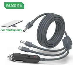 For Starlink Mini 3 in 1 Splitters DC Power Cable 10FT 100W USB C 12-24V Cigarette Lighter Plug Type C and DC Male Power PC Cord