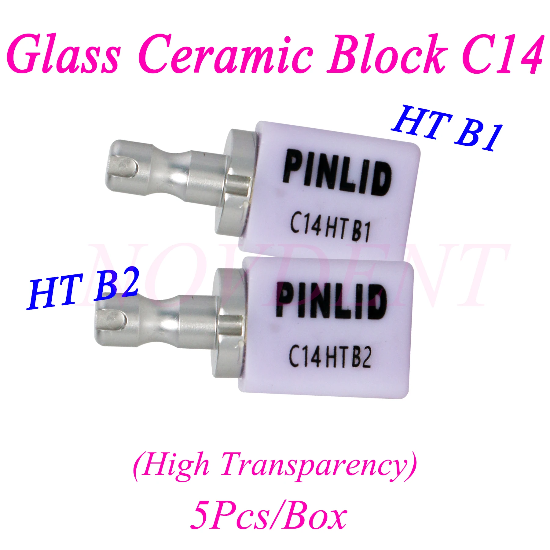 5Pcs/Box Dental Glass Ceramic CAD CAM Blocks CEREC Lithium  Block Inlay crown Disilicate High Transparency C14HT B1 B2