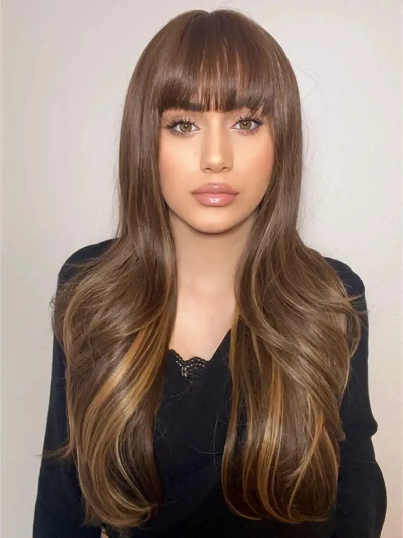 أومبير براون شقراء يسلط الضوء على الاصطناعية HD الدانتيل شعر مستعار أمامي مع الانفجارات جودة عالية غلويليس عالية الكثافة الباروكات الفاخرة للاستخدام اليومي #2