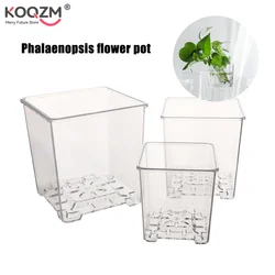 8.5/10.5/12.5cm Square Nursery Pots Transparent Acrylic Planter with Drainage Holes Seed Starting Pot Flower Plant Container