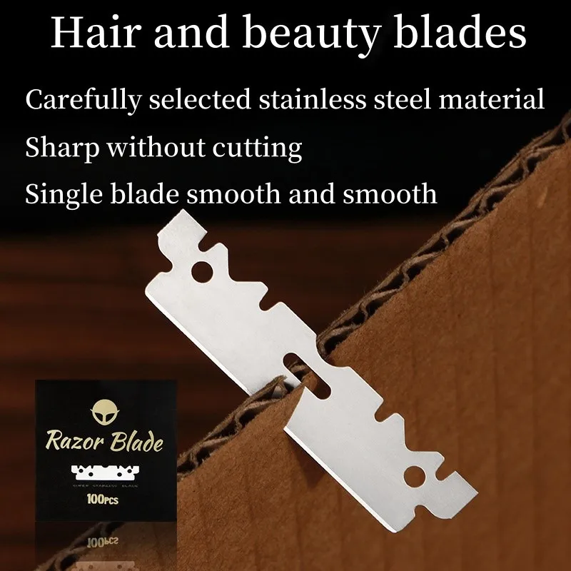 Old Style Shaver Blade, Hair Salon Oil, Headsideborns, Sobrancelhas De Barbear, Aço Inoxidável, Descartável, Sharp Blade, 100 Pcs