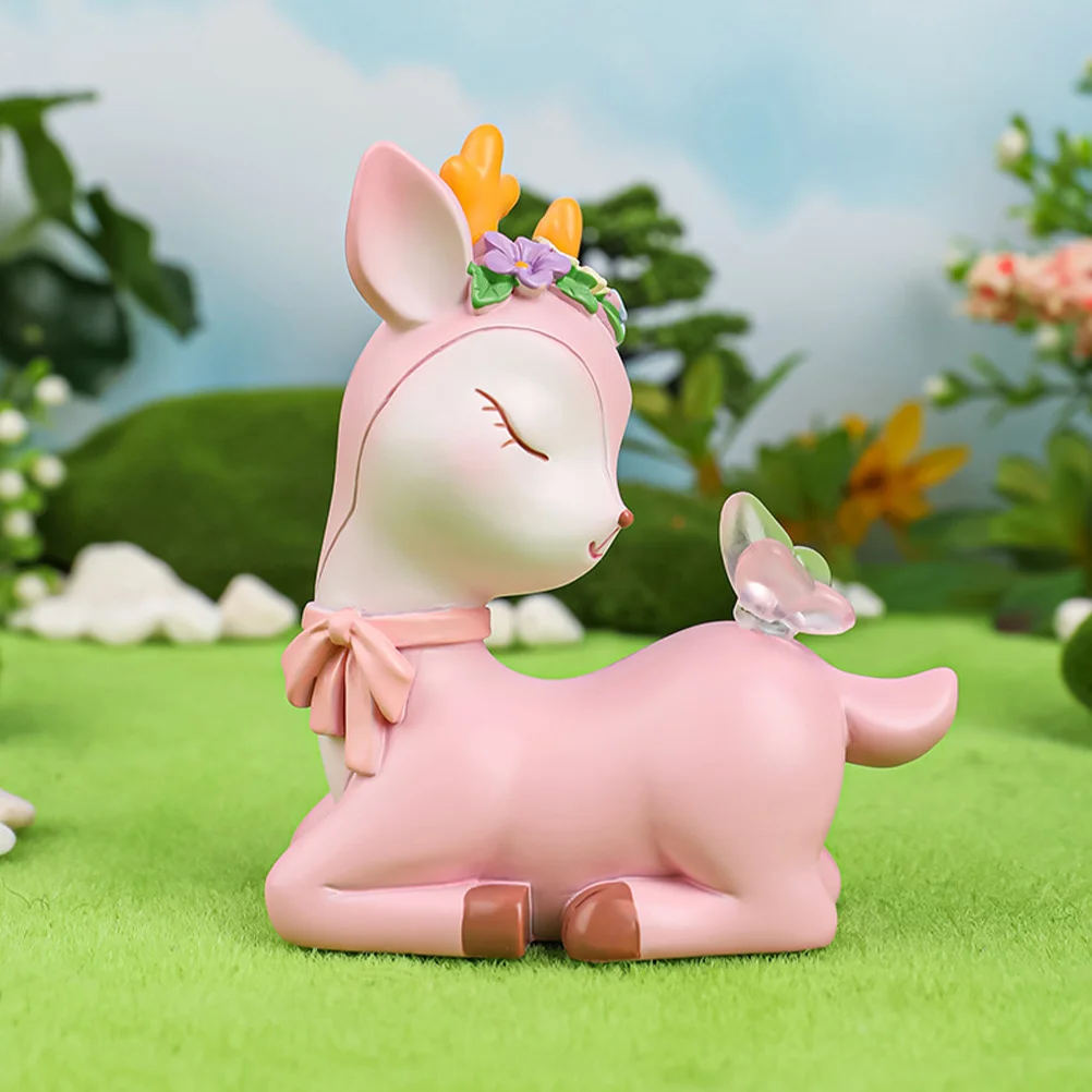 

Charming Deer Resin Ornament Creative Home Desktop Decoration Office Car Cake Decoration Deer Figurines Animal Statues Ornaments