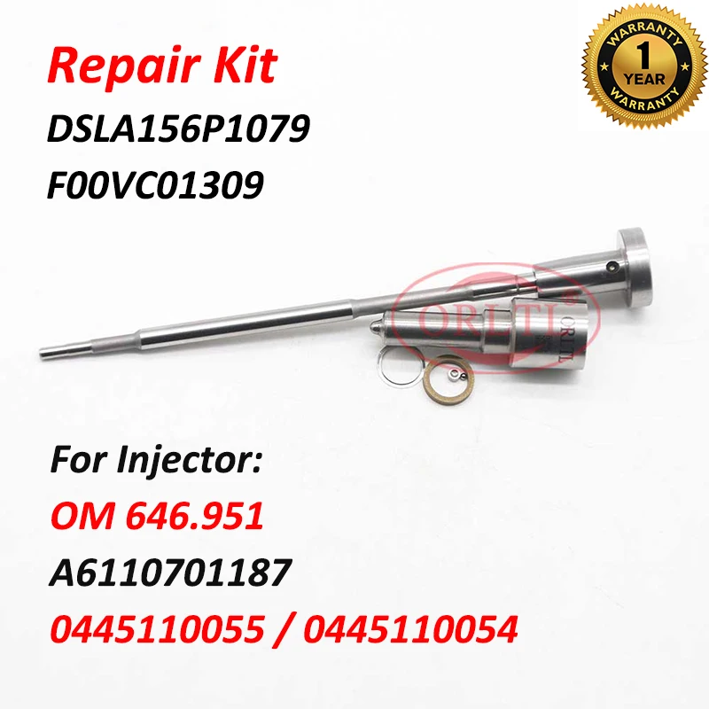 

New Repair Kit Nozzle DSLA156P1079 Valve Parts F00VC01309 Sealing Ring For OM 646.951 A6110701187 0445110055 0445110054