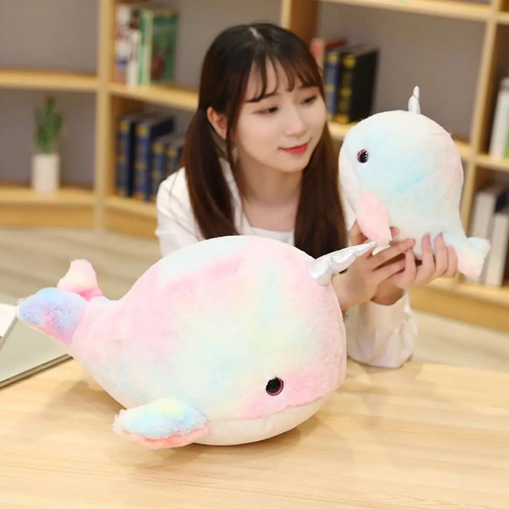 

Doll Cartoon Plush Pillow Accompany Toy Animal Dolls Colorful Narwhal Plush Toy Stuffed Toy Stuffed Animals Whale Fish Doll