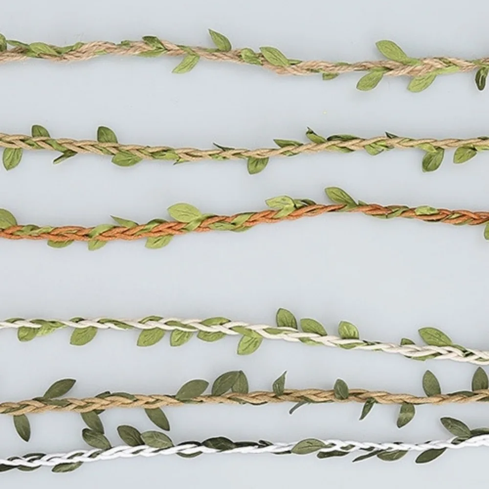 10M/Roll Twine Natural Simulation Vine Boho Style Artificial Burlap Leaf Ribbon Vintage DIY Jute Rope Vine Wreath Making