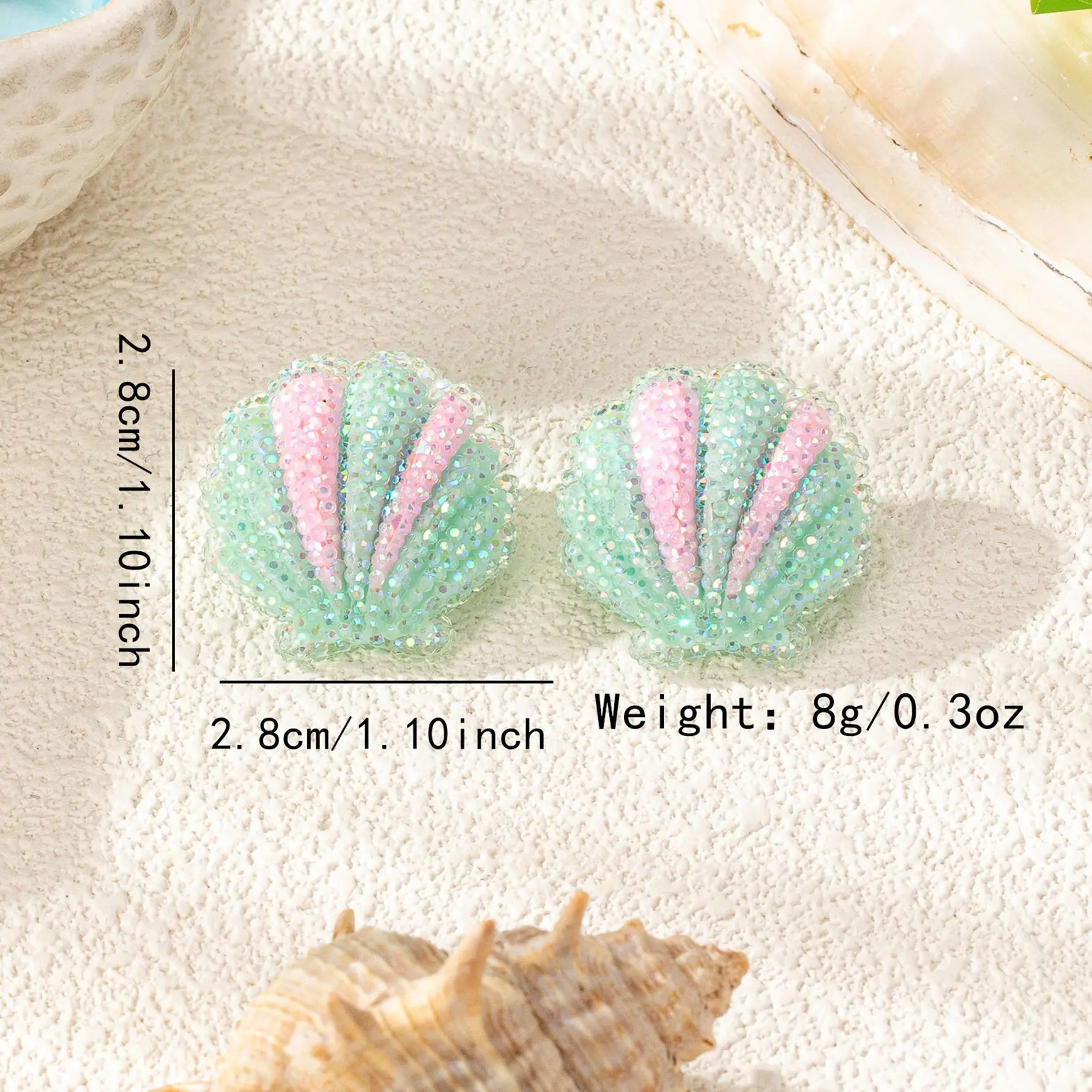 Hot selling Seashells Exaggerated Earrings for Women Exquisite Blue Beach Starfish Earrings Post Wholesale