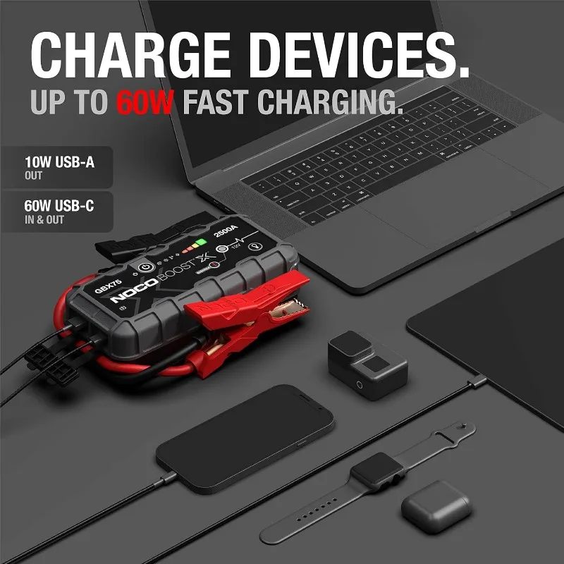 Imagem -05 - Portátil de Lítio Jump Starter Boost x Gbx75 2500a 12v Bateria de Carro Booster Usb-c Carregador Powerbank