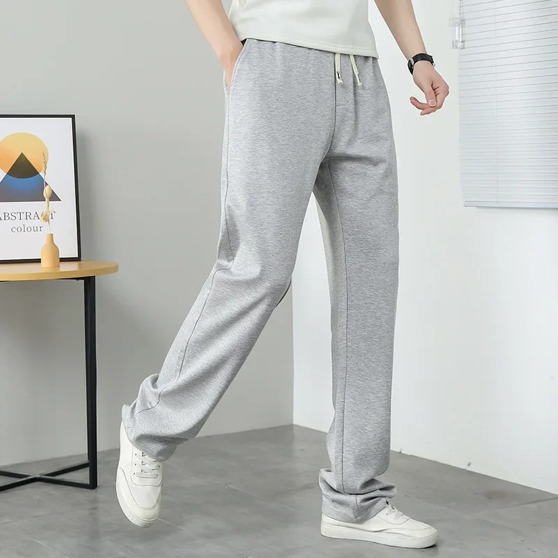 2024 Autumn Winter Big Tall Men Clothes High Waist Tall Mens Jogger Fleece Warm Male Pant Extra Long Length Trouser 190cm 200 Cm