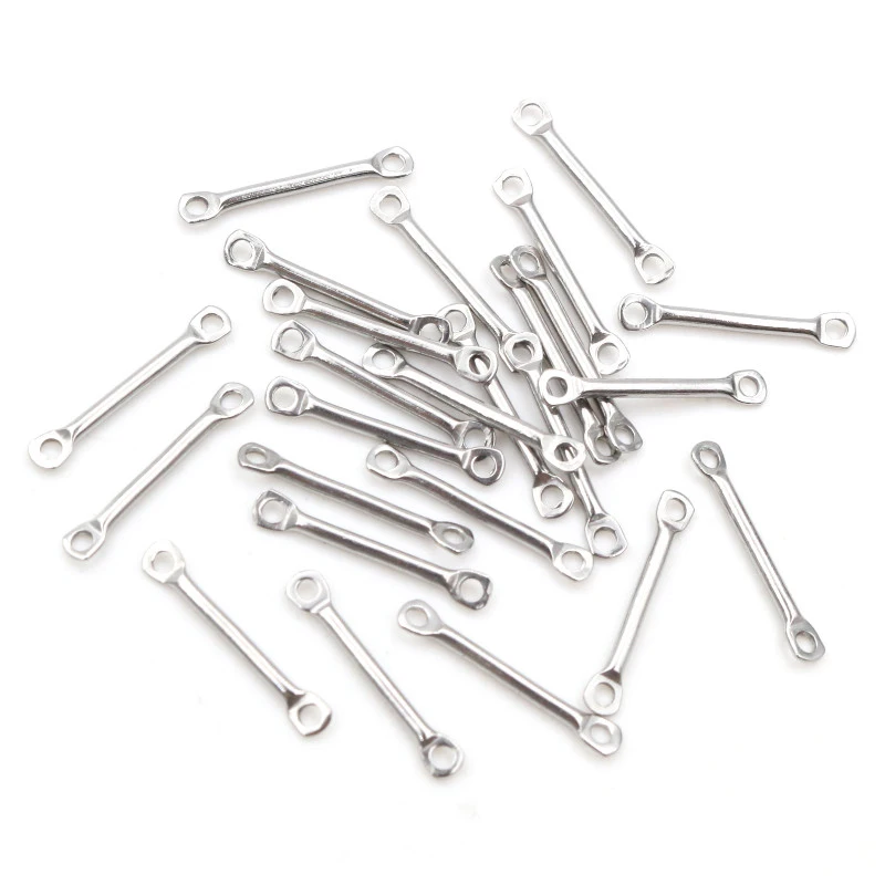 20pcs Stainless Steel 1.2x12mm 1.2x15mm 1.2x25mm Round Straight Tube Double Single Hole Earrings Pendant Jewelry Findings