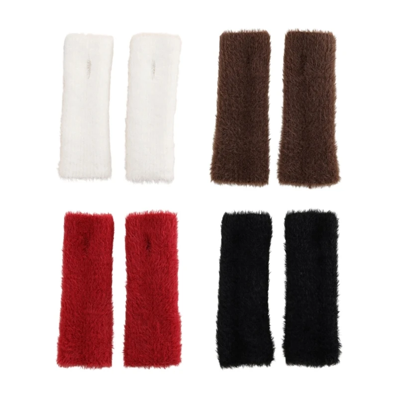 Plush Open Finger Gloves for Running, Fitness, and Cold Weather