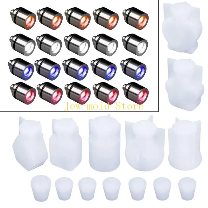 

C71B 7pcs Drift Bottle Resin Mold Epoxy Cement Mould Drift Bottles Night Lights Mould