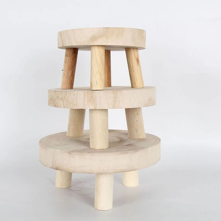 Factory Direct for Paulownia Chinese-style Solid Wood Stool Antique Round Stool