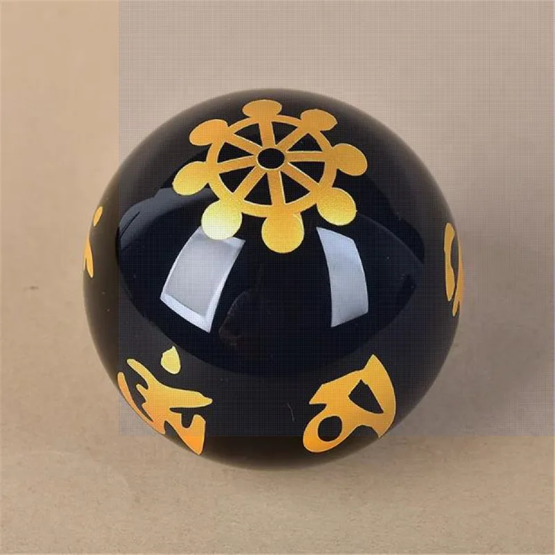Natural obsidian 6-word truth Ball Gemstone Crystal Ball Reiki Healing