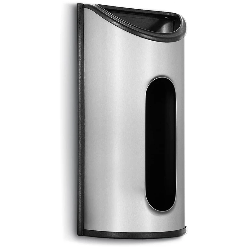 PP Stainless Steel Wall Mount Grocery Bag Dispenser, Anti-Fingerprints, Silver