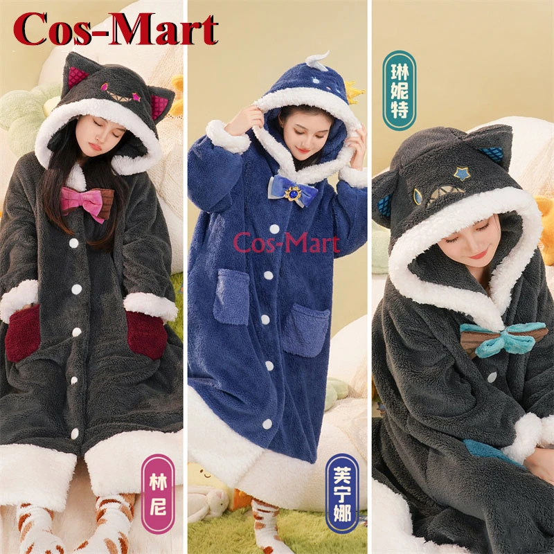 

Cos-Mart Game Genshin Impact Lyney/Lynette/Furina Cosplay Costume Derivative Clothes Lovely Plush Pajamas Role Play Clothing