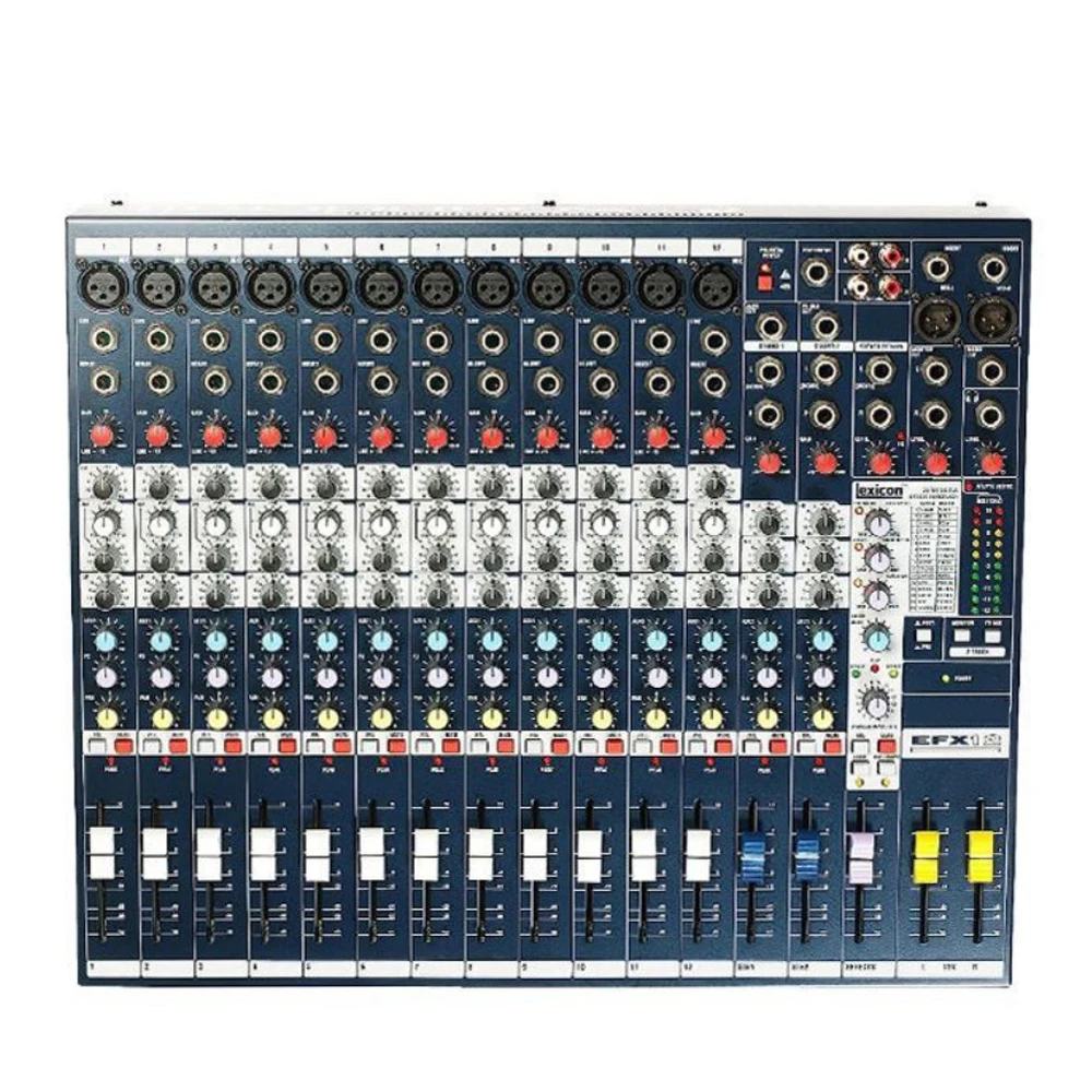 EFX12 Professional 12-Channel USB Audio Mixer DJ Controller with 48V Phantom Power for Live Broadcast and Karaoke