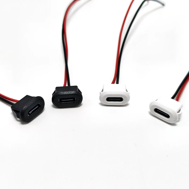 1pcs 2 Pin 4 Pin USB 2.0 Female Power Jack 2P 4P USB 2.0 Charging Port Connector Data Interface with Cable USB Charger Socket