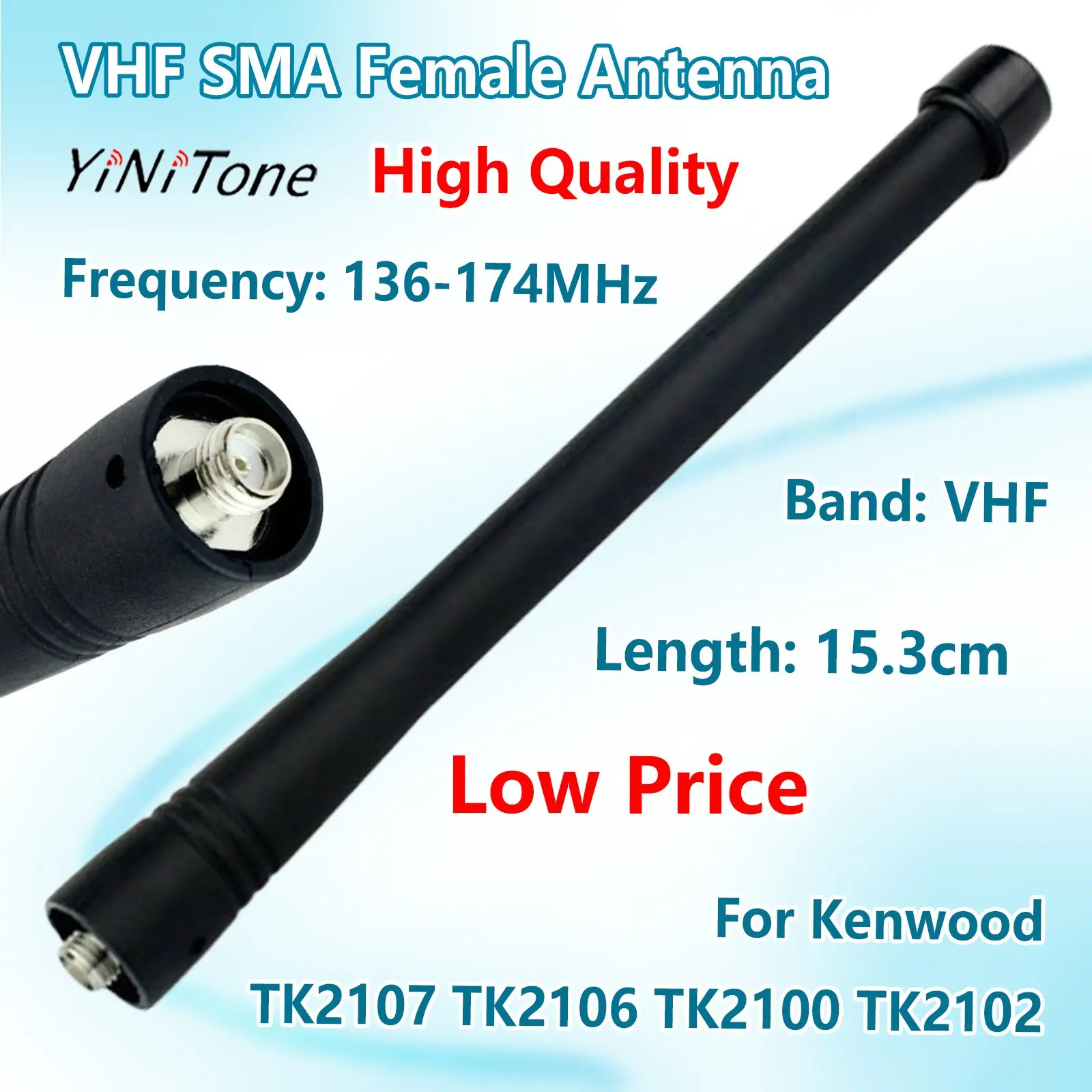 Walkie Talkie SMA Female Antenna for Kenwood TK260 TK2107 TK2106 TK2100 TK2102 Two ways Radio VHF 136-174MHz handheld Antenna