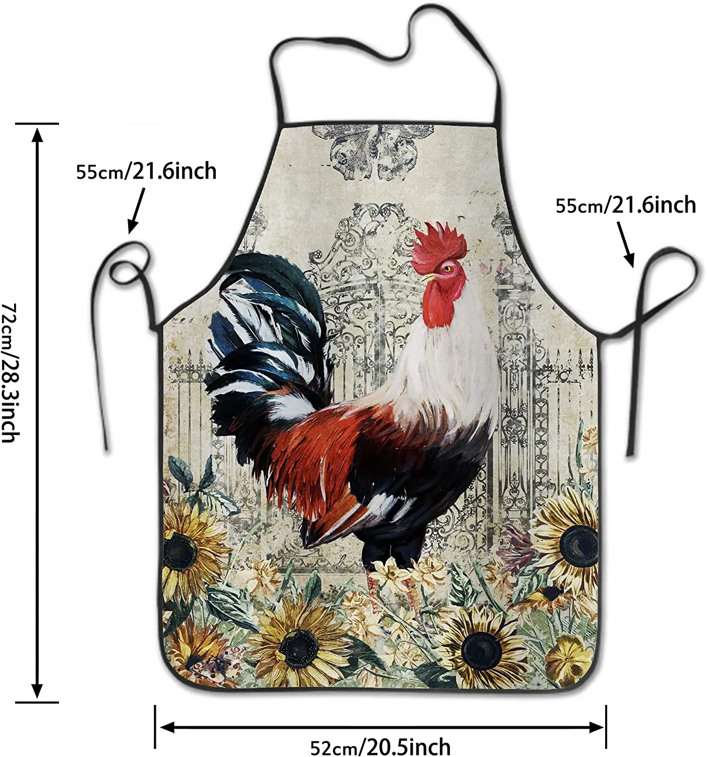 Chicken Aprons Rooster Decor Home Kitchen Cooking Apron Vintage Sunflower Farmhouse Waterproof Apron for Women Chef Painting BBQ