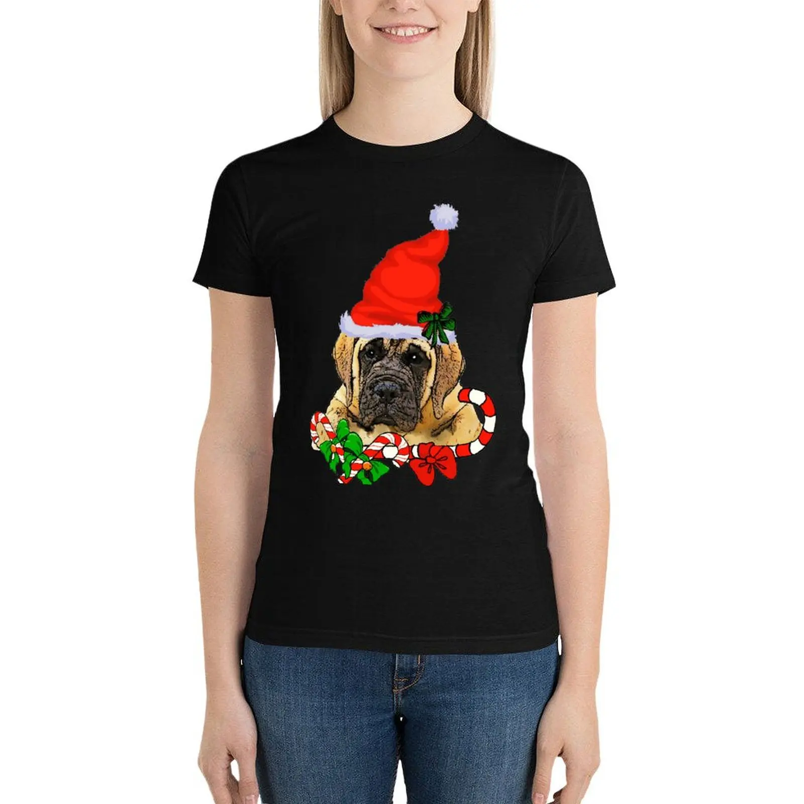 

English Mastiff Christmas Gifts T-Shirt kawaii clothes oversized Aesthetic clothing female tight shirts for Women