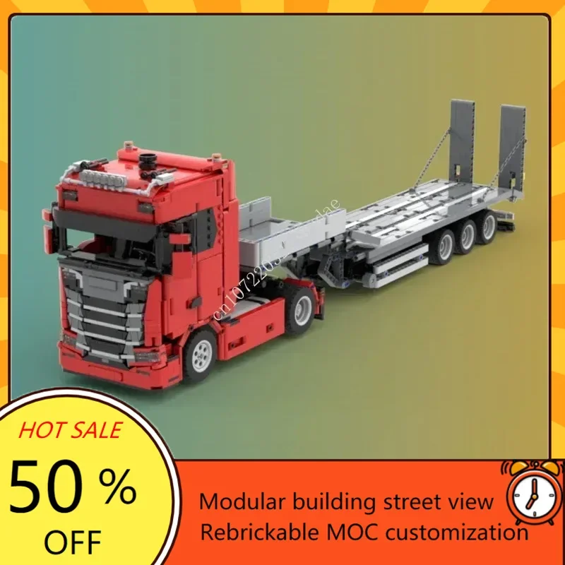 2239PCS High-Tech MOC Heavy Truck 770S and LoWw Loader Model Custom Puzzles DIY Creative Assembly Technology Toy Christmas Gifts