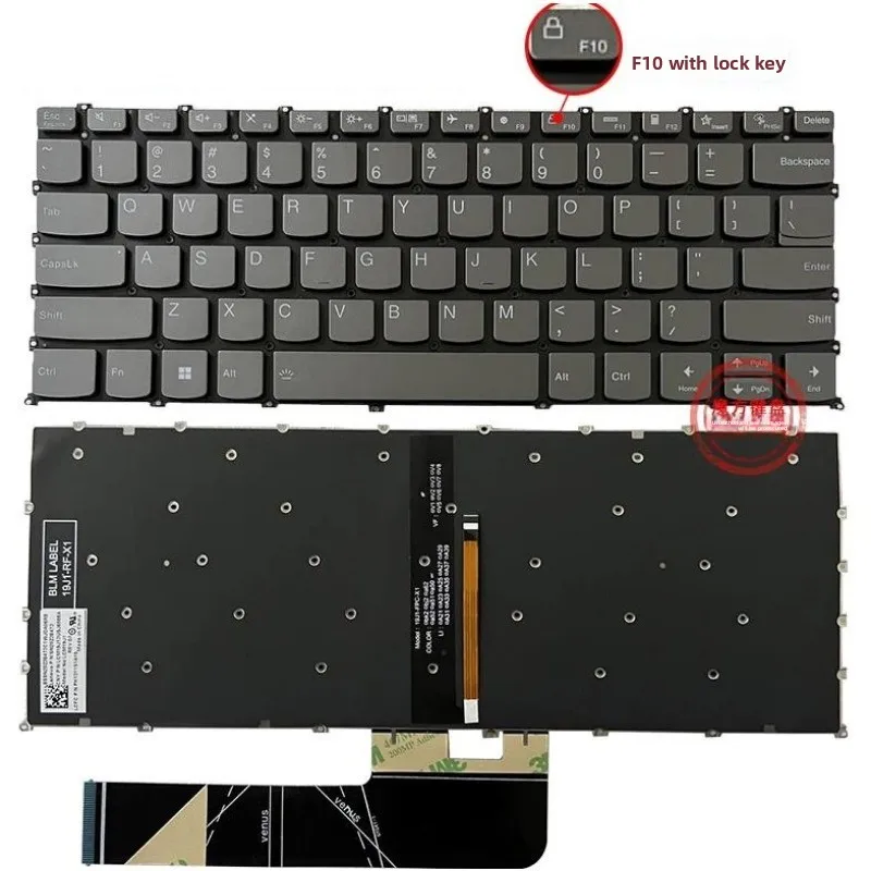 New US Keyboard for LENOVO IdeaPad 5 2-in-1 14AHP9 14IRU9 14Q8X9 14IRH9 Gray Keyboard