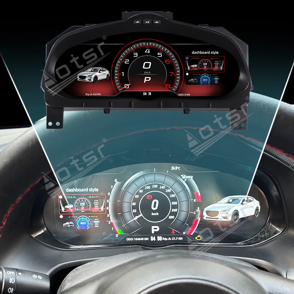 Linux System 12.3 Inch Digital LCD Virtual Cockpit Instrument Cluster For Mazda 3 Axela 2014-2019 Dashboard Modification
