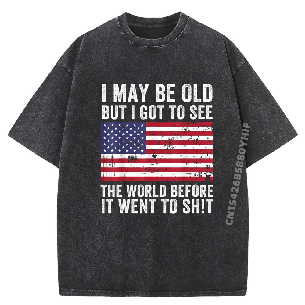 

Я могу быть старим, но я получил увидеть мир, забавная винтажная футболка с надписью, натуральные оригинальные мужские потертые футболки для вечеринки