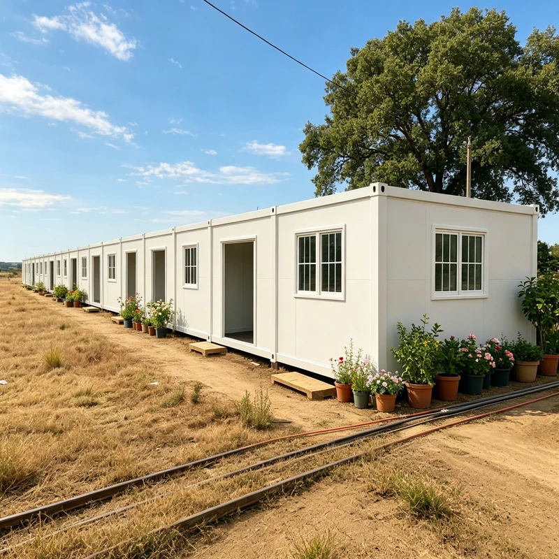 Prefab Flat Pack Container House 20ft Office Building Government Housing Project Portable Emergency Relief Disaster Folding