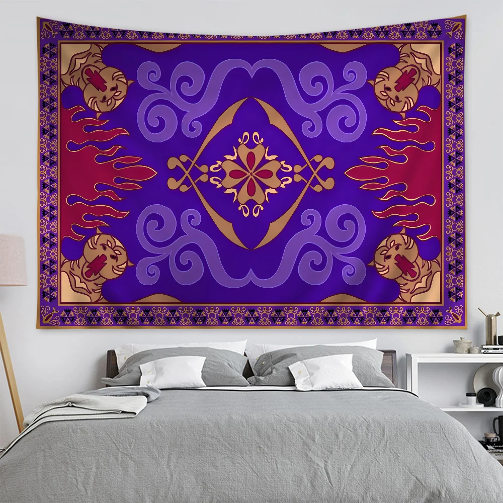 High-end American Retro Pattern Customizable Cartoon Tapestry Bohemian Wall Tapestry Mandala House Decor