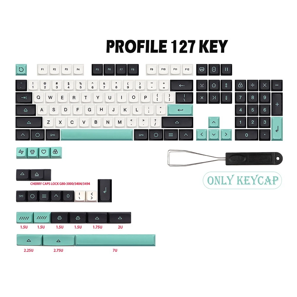 127 Key Geoma Keycap Pbt XDA Keycaps for Dz60/RK61/64/Gk61/68/75/84/980/104 Mechanical Keyboard Gmk Key Cap 7U Spacebar