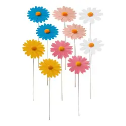 Daisy Yard Decor Flower Stick Decor 10pcs Yard Decor Stakes Flower Stick Décor Simple Installation For Yard Lawn Pathway &