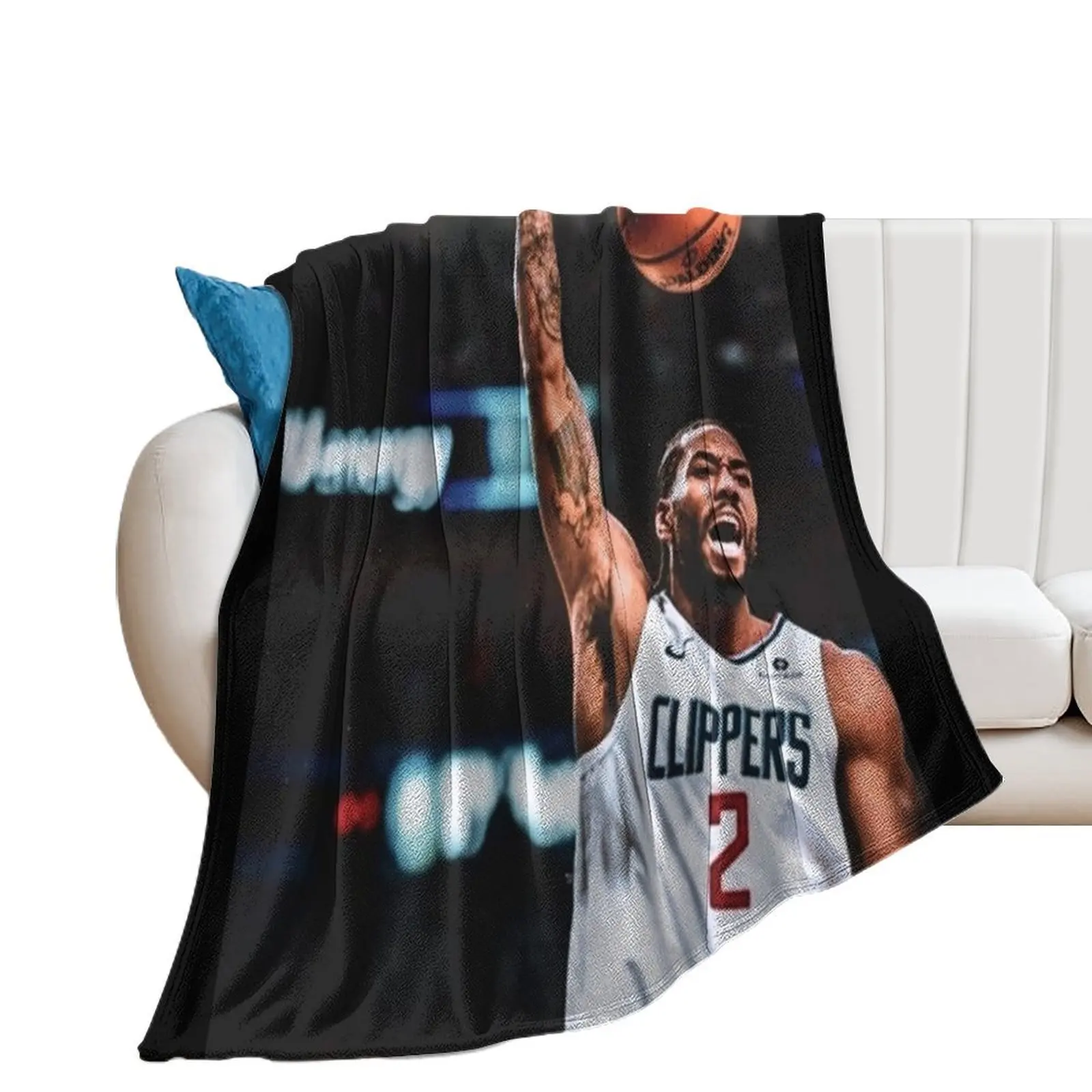 Kawhi Leonard Throw Blanket bed plaid Shaggy Blankets