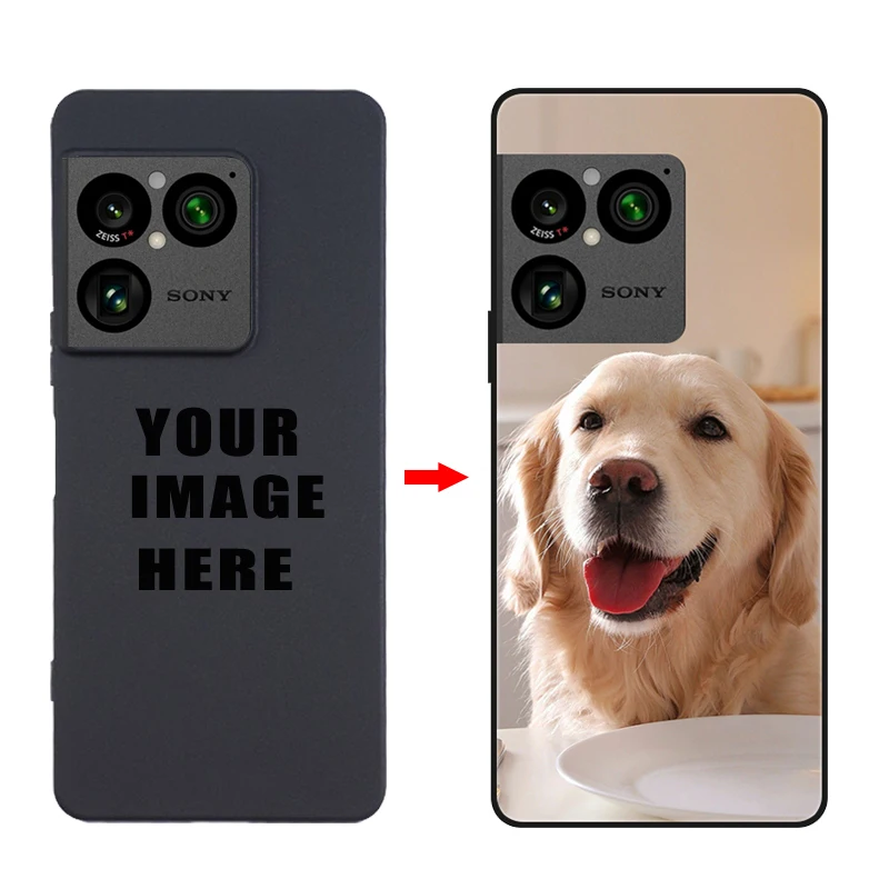 Funda de Silicona Personalizada para Teléfono Sony Xperia 1 VIII 10 1 III 5 II Xperia Pro I XA2 Plus y Otros Modelos, Funda Protectora Suave Negra