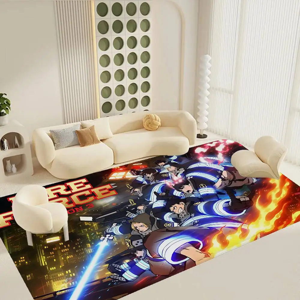 Fire F-Force C-Cartoon Kitchen Mat Kids Room Bedroom Decoration Balcony Anti-Slip Doormat Living Room Alfombra