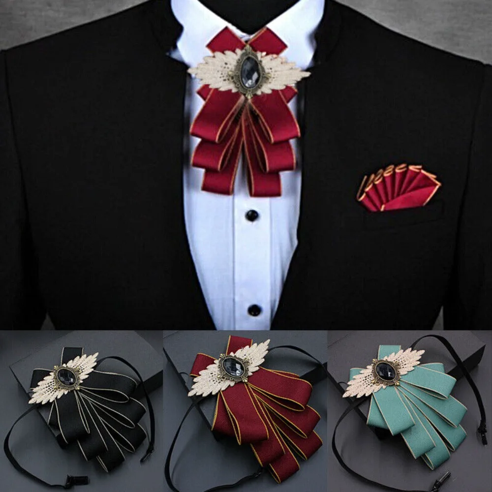 

Rhinestone Wedding Party Bow Tie Fashion Mens Bridesman Neck Decoration Compere Groom Formal Suit Necktie