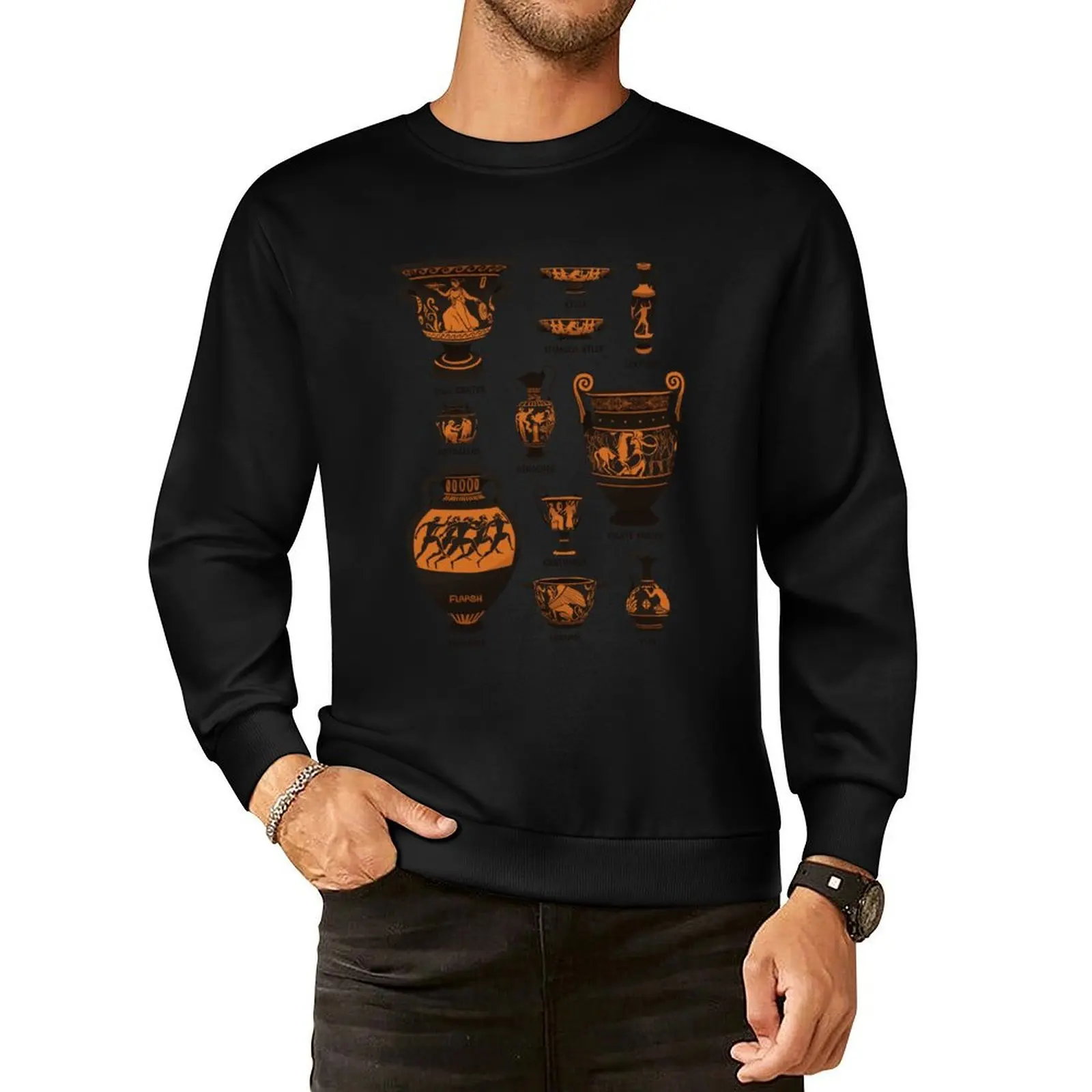

Ancient Greek Pottery Pullover Hoodie men clothes men's autumn clothes hooded sweatshirt for men