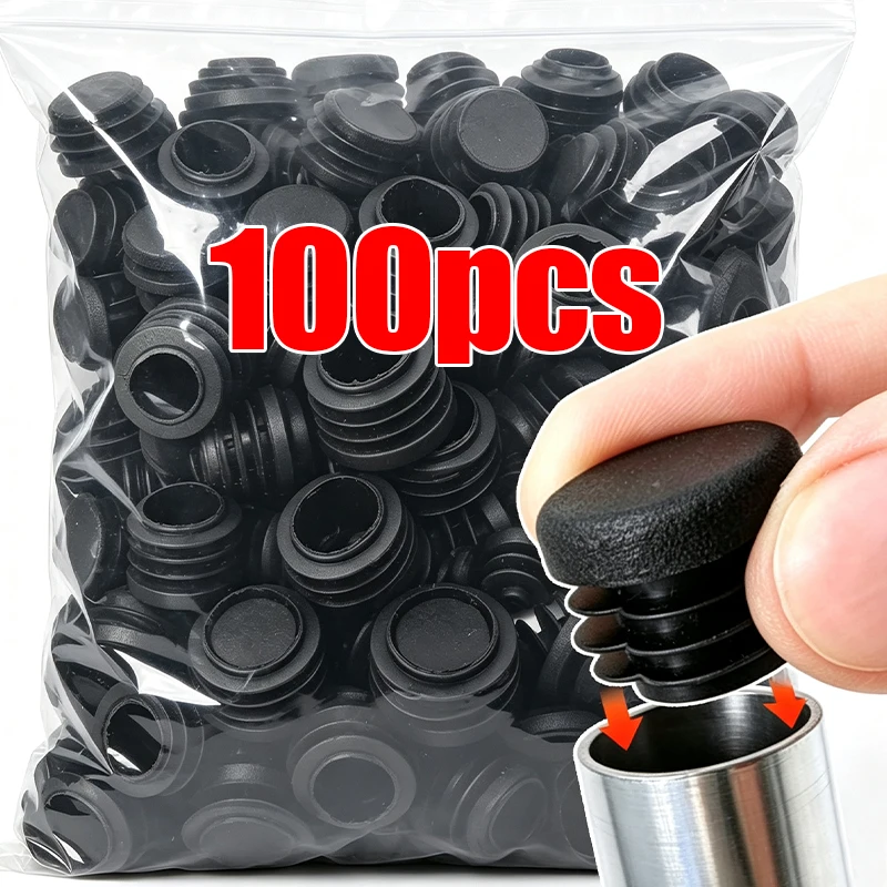 20-100PCS Chair Leg Caps Protector Round Plastic End Caps Pipe Inserts Plugs Furniture Table Foot Tubing End Cover Hardware